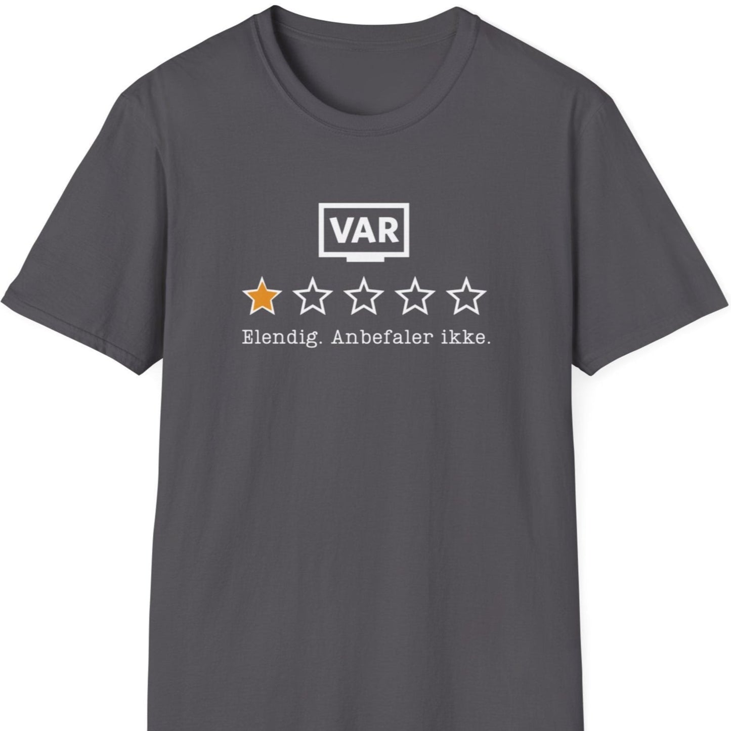 Grå t-skjorte med vurdering av VAR: en stjerne