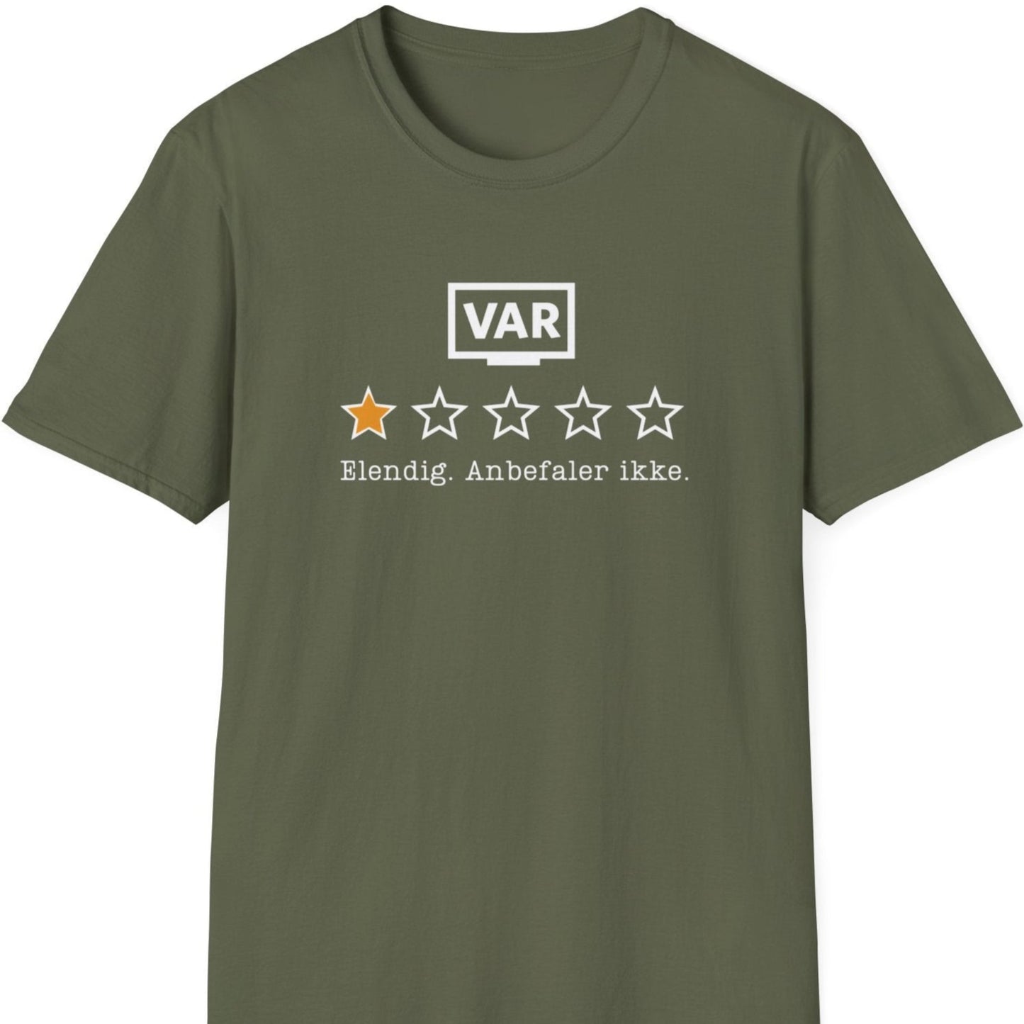 Militærgrønn t-skjorte med vurdering av VAR: en stjerne