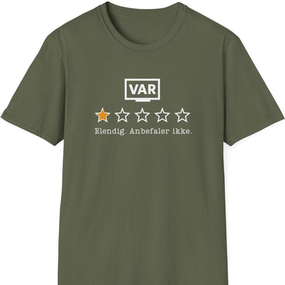 Militærgrønn t-skjorte med vurdering av VAR: en stjerne