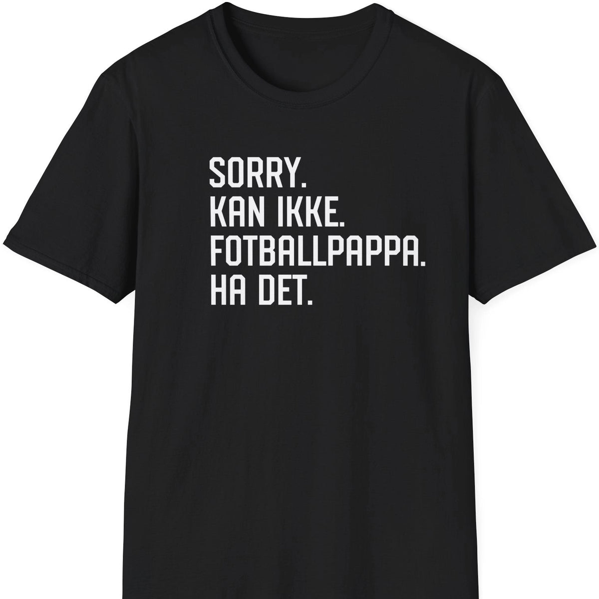 Svart t-skjorte med fotballpappa-tekst