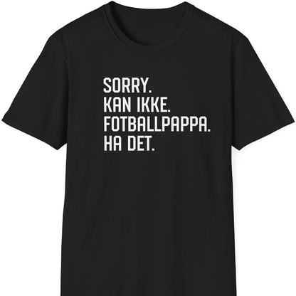 Svart t-skjorte med fotballpappa-tekst