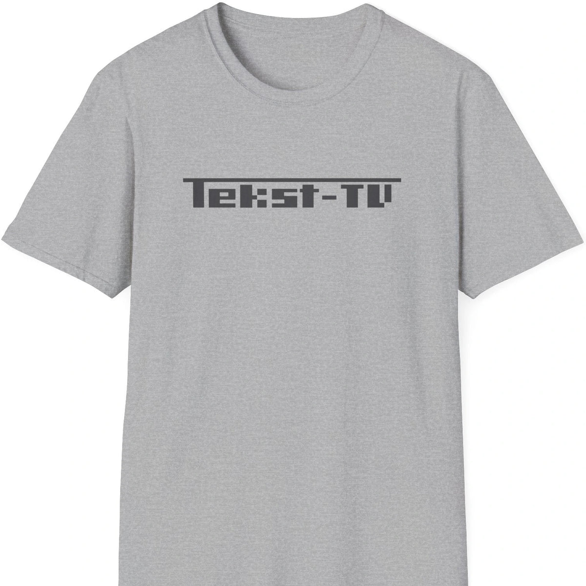 Lys gå T-skjorte med mørk grå Tekst-TV-logo