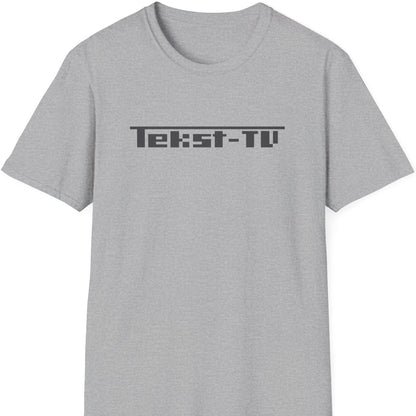 Lys gå T-skjorte med mørk grå Tekst-TV-logo